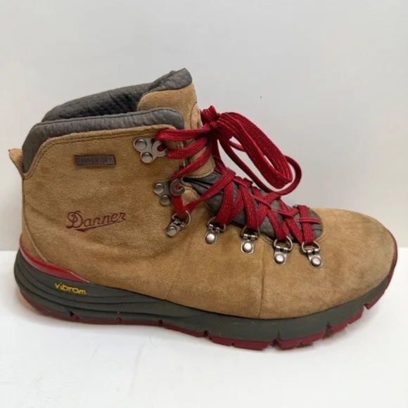 DANNER WOMEN'S MOUNTAIN 600 BROWN/RED Waterproof Vibram Size 9.5 - Picture 7 of 12